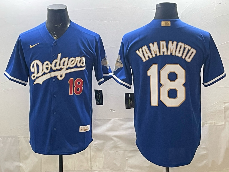 Men Los Angeles Dodgers #18 Yamamoto blue Game 2026 Nike MLB Jersey 04080067->->MLB Jersey